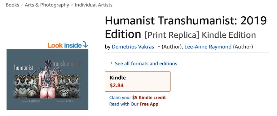 link Amazon showing front cover of Humanist Transhumanist
